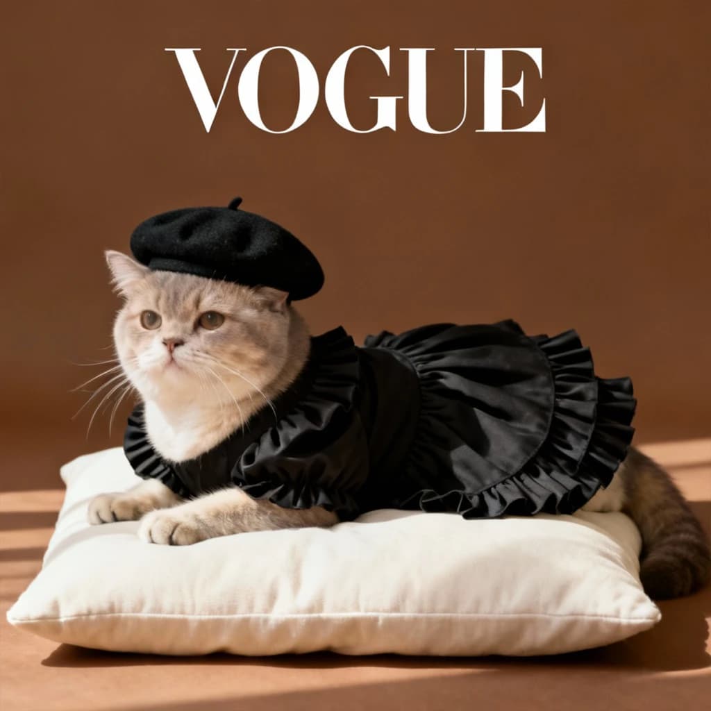 VOGUE Black Dress Beret
